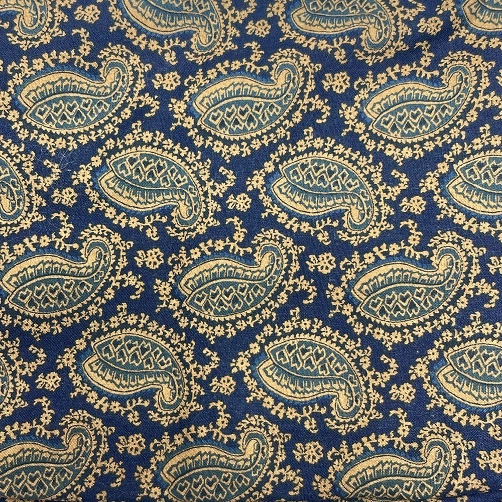 JCP Home Star Valley Queen Bedskirt Paisley Floral Print Navy Blue Gold New - Picture 4 of 8